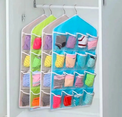 16 Pocket Durable Clear Door Fordable Wardrobe Storage Organizer Hanging Bag
