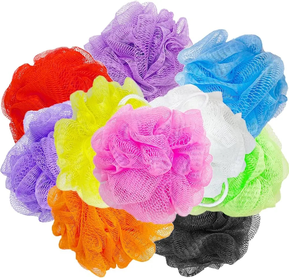 Bath sponge powerful cleaning scrubber loofah Bath Ball Foaming Sponge Exfoliating Bathroom Soft Shower Mesh Scrubber Bubble Cleaning Brush (random color)