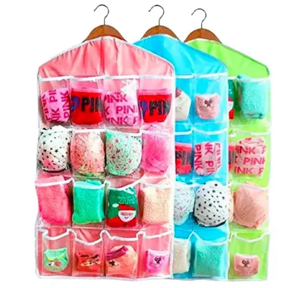 16 Pocket Durable Clear Door Fordable Wardrobe Storage Organizer Hanging Bag