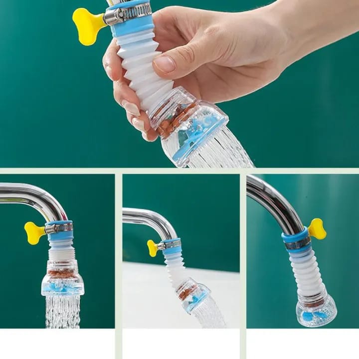 Kitchen New Fan Faucet With Clip 360 Adjustable Flexible Kitchen Faucet Tap Water Filter 360° Rotating Faucet Aerator – Water-Saving Anti-Splash Shower Head Nozzle for Kitchen & Bathroom Sinks, 3-Mode Sprayer with Swivel Head & Tap Adapter,