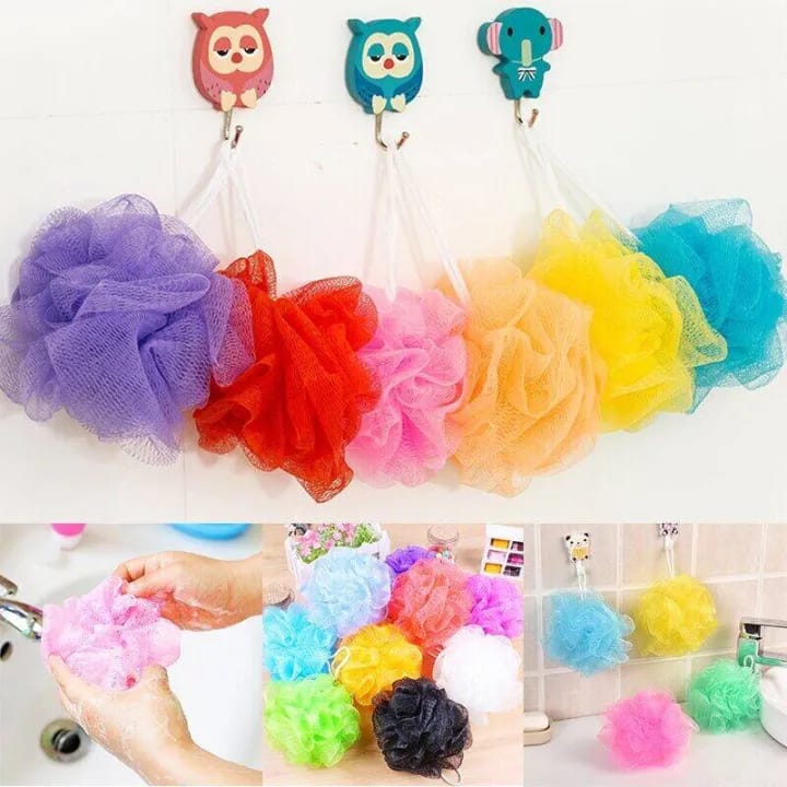 Bath sponge powerful cleaning scrubber loofah Bath Ball Foaming Sponge Exfoliating Bathroom Soft Shower Mesh Scrubber Bubble Cleaning Brush (random color)