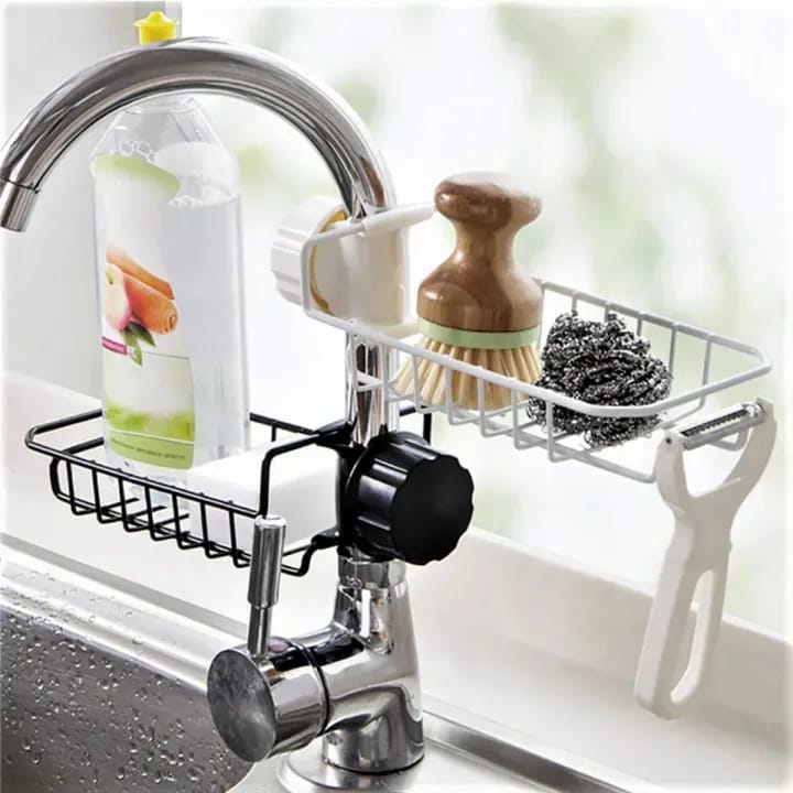 Stainless Steel Kitchen Sponge Holder Soap Dishwashing Liquid Drainer Rack Faucet Storage Rack Drain Basket For Bathroom Sink