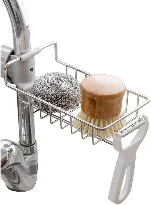 Stainless Steel Kitchen Sponge Holder Soap Dishwashing Liquid Drainer Rack Faucet Storage Rack Drain Basket For Bathroom Sink