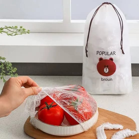 Fresh Food Keeping Bags Plastic Pack of 100 Sealing Food Cover Elastic Stretch Adjustable Bowl Lids Reusable Kitchen Wrap Reusable Elastic Food Bowl Storage Covers Sublaga Bowl Covers Dish Plate Covers Alternative to foil Plastic Wrap