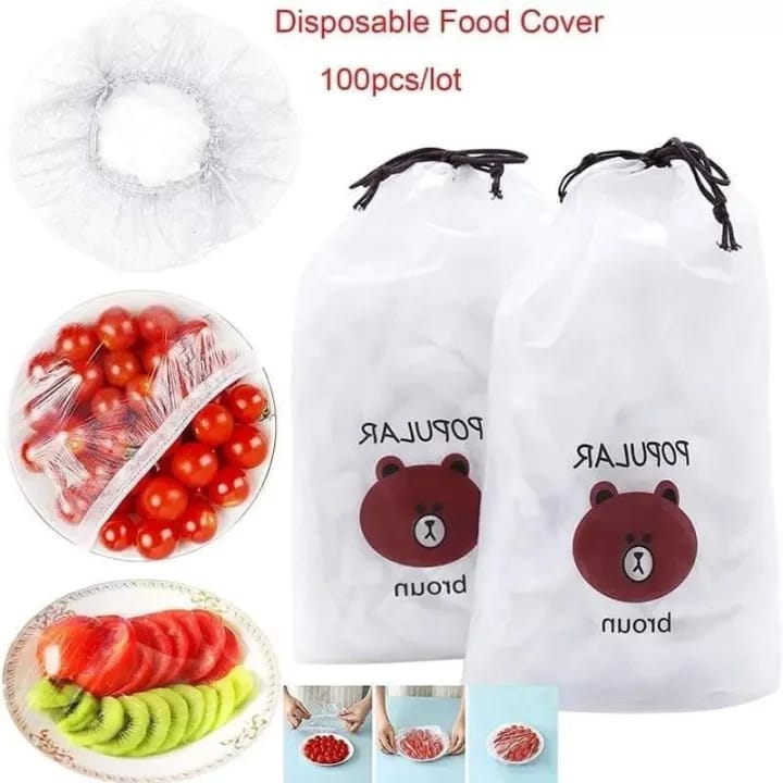 Fresh Food Keeping Bags Plastic Pack of 100 Sealing Food Cover Elastic Stretch Adjustable Bowl Lids Reusable Kitchen Wrap Reusable Elastic Food Bowl Storage Covers Sublaga Bowl Covers Dish Plate Covers Alternative to foil Plastic Wrap