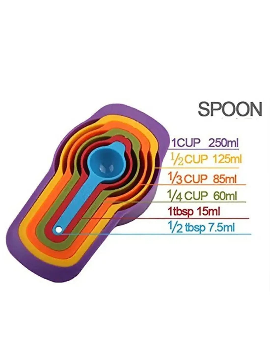 Measuring cups and spoons Plastic Measuring Cup Set Measuring Tools 6pcs Measuring Spoon for Liquid Powder