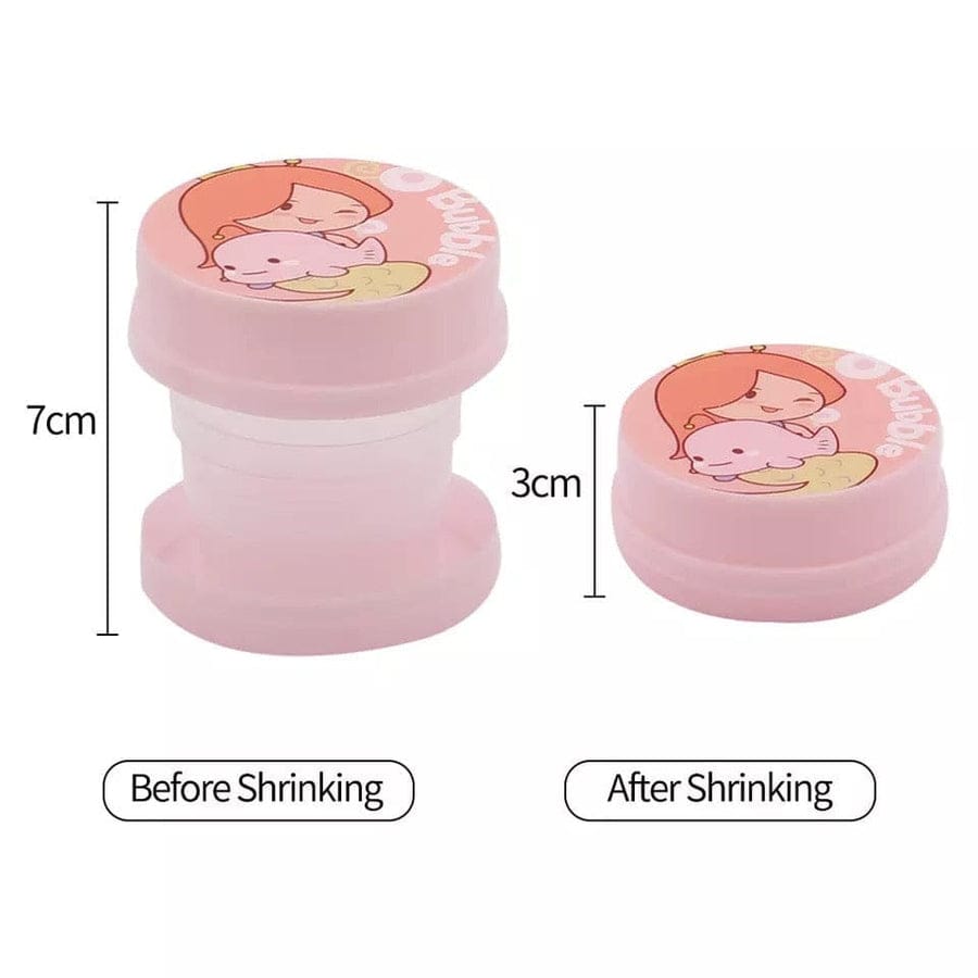 Portable Folding Collapsible Magic Cup Folding Glass Portable Folding Collapsible Magic Cup Folding Glass | Folding Magic Cup For Kids | Cartoon Printed Plastic Foldable Magic Cup For Boys & Girls