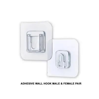 Double sided adhesive wall hook , Wall Hooks , Double Wall Hooks , Suction Hook , stick hook , Wall-Sticking Hooks Without Punching and Nails, Waterproof and Oil-Proof, Heavy-Duty Self-Adhesive Hooks for Bathroom and Kitchen (Pack of 1)