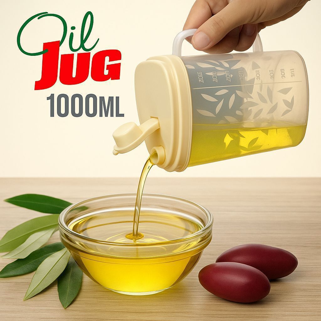 1 Litre High Quality Plastic Cooking Oil Jug For Kitchen Cooking Essential