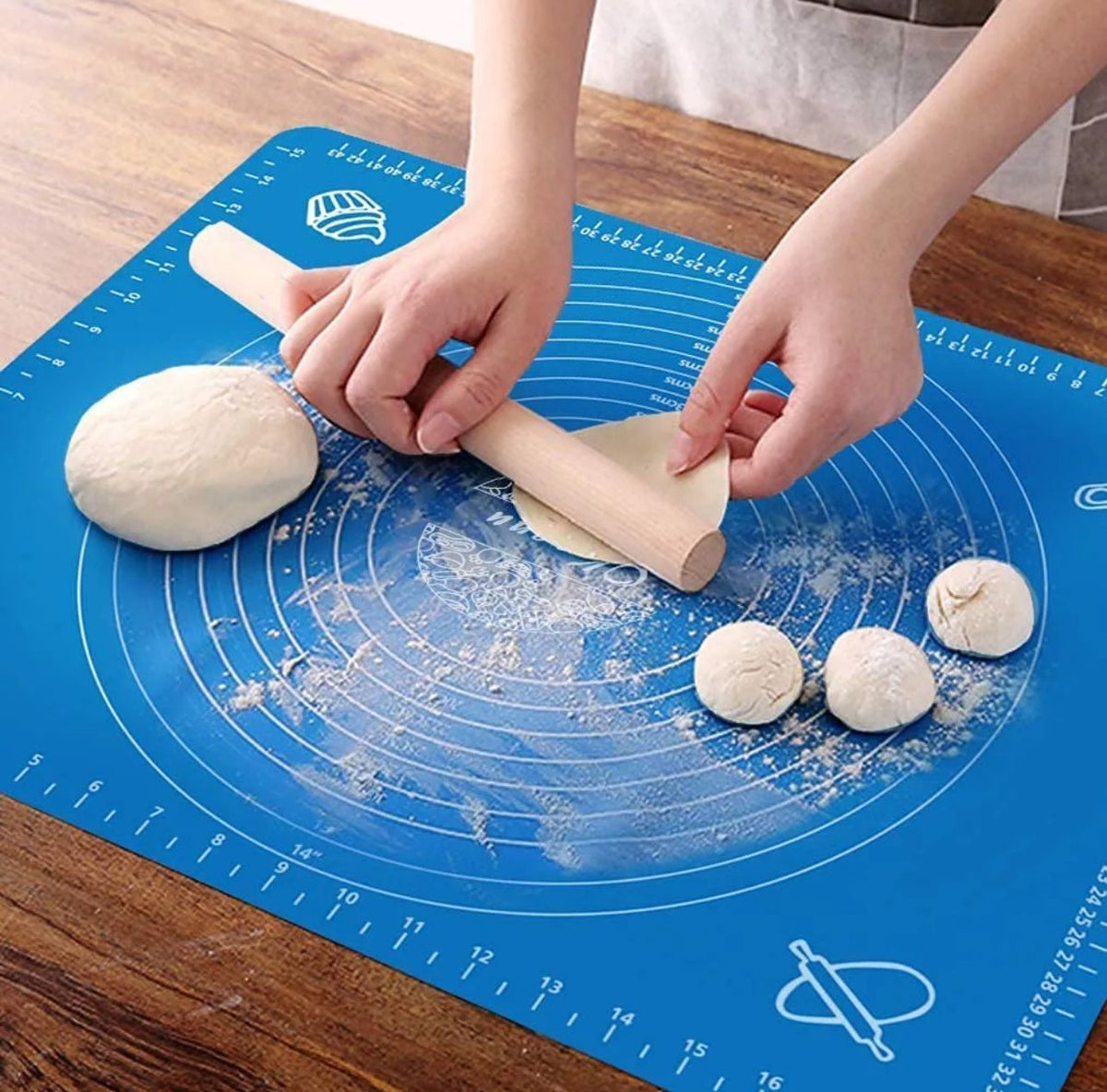 Non-Stick Silicone Baking Mat With Measurements Heat Resistant Cookie Sheet Oven Liner (Multi color) 40x50 cm