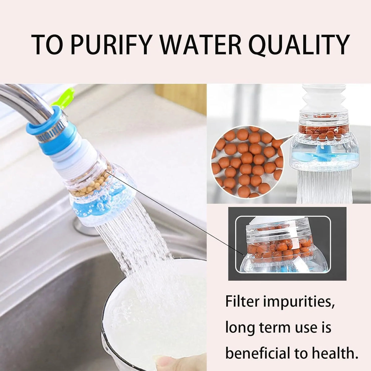 Kitchen New Fan Faucet With Clip 360 Adjustable Flexible Kitchen Faucet Tap Water Filter 360° Rotating Faucet Aerator – Water-Saving Anti-Splash Shower Head Nozzle for Kitchen & Bathroom Sinks, 3-Mode Sprayer with Swivel Head & Tap Adapter,