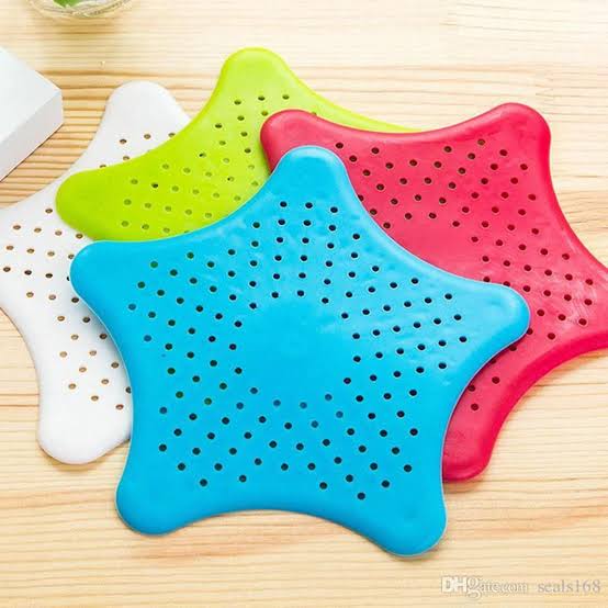 Silicone Sink Drain Drainer Filter Five-Pointed Sea Star Drain Cover, Kitchen Rubber Sink Strainer, Hair Catcher, Drain Protector, Shower Sink Stopper, Leakage Filter for Kitchen and Bathroom