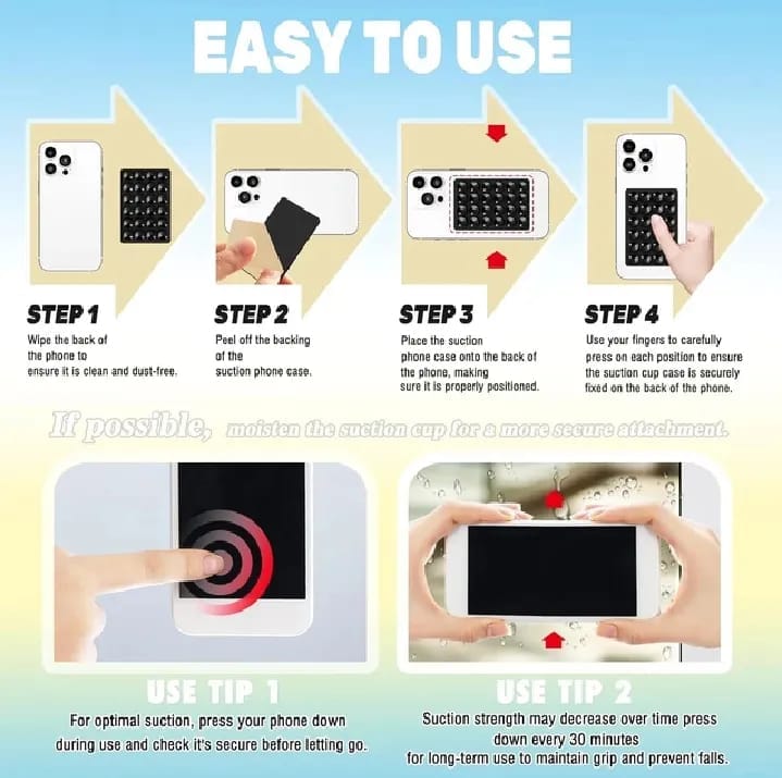 Silicone Suction Pad Phone Holder Self-Adhesive Rubber Mat 8x5.5cm