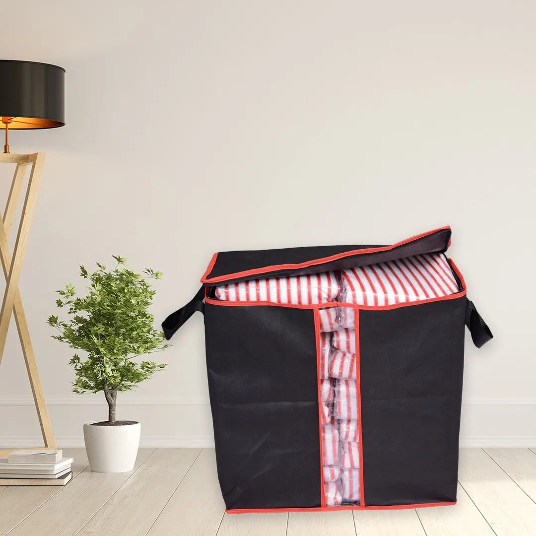 Pack Of 3 New Waterproof Home Storage Foldable Bag 100 GM Oxford Cloth Bedding Suits Pillows Organizer Zipper Bag