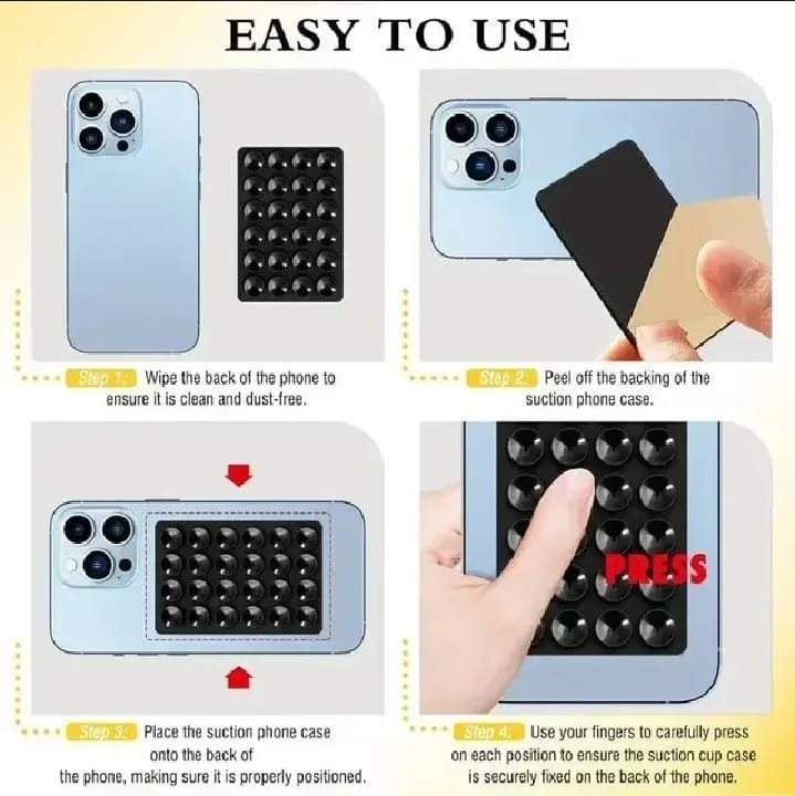 Silicone Suction Pad Phone Holder Self-Adhesive Rubber Mat 8x5.5cm