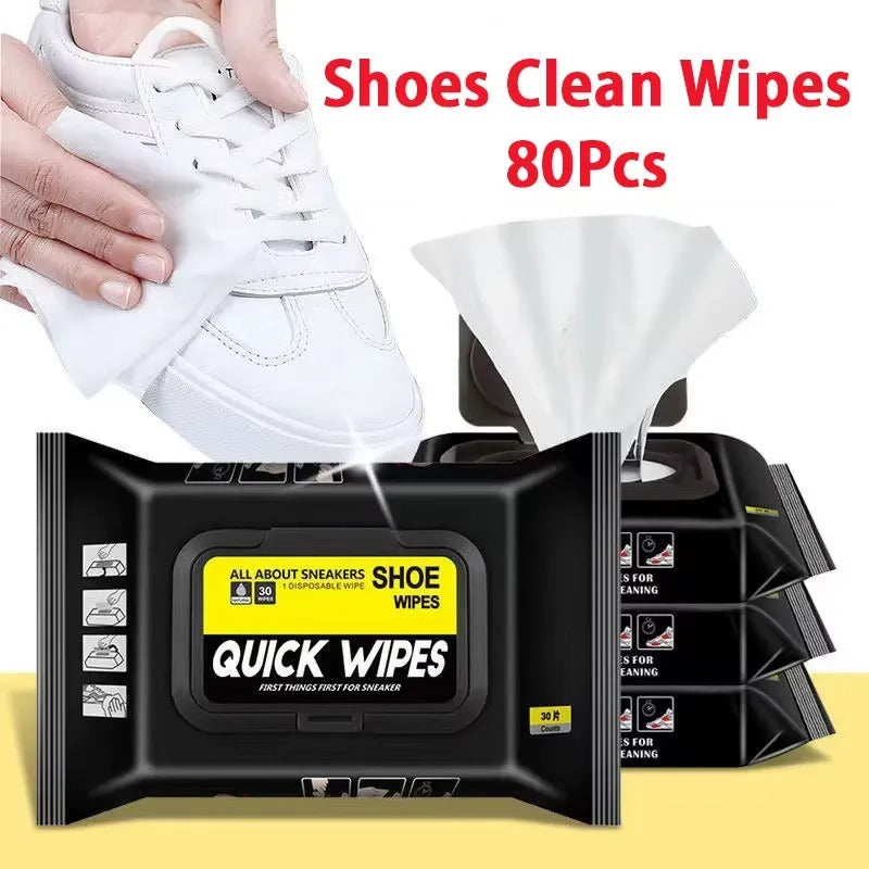 80pcs Disposable Shoe Wipes – Portable Sneaker & Shoe Cleaner for Quick Travel Cleaning & Polishing