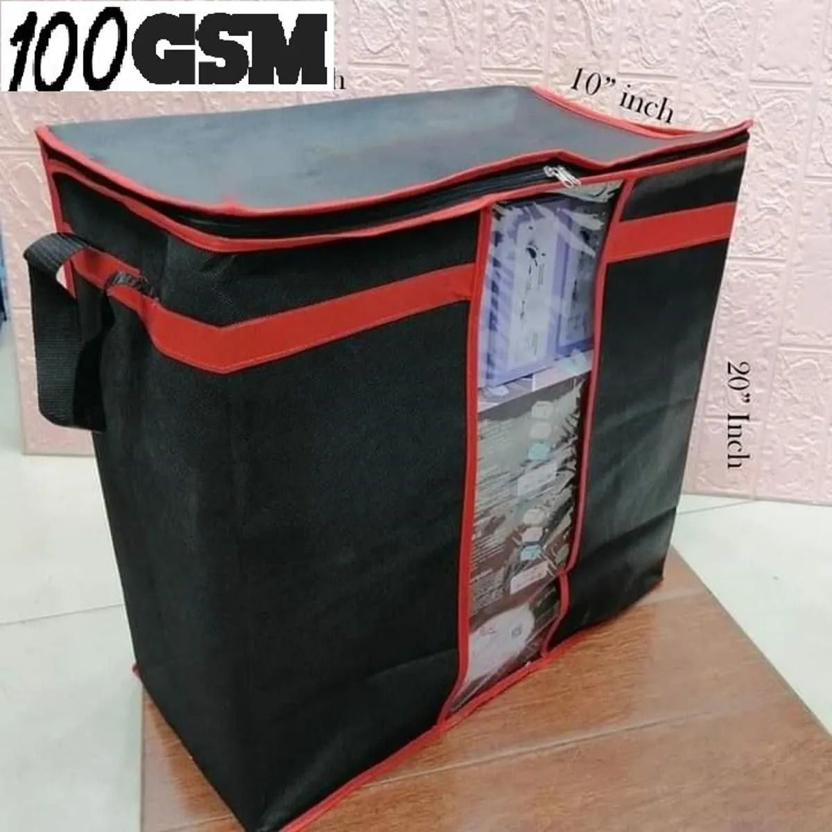 Pack Of 3 New Waterproof Home Storage Foldable Bag 100 GM Oxford Cloth Bedding Suits Pillows Organizer Zipper Bag